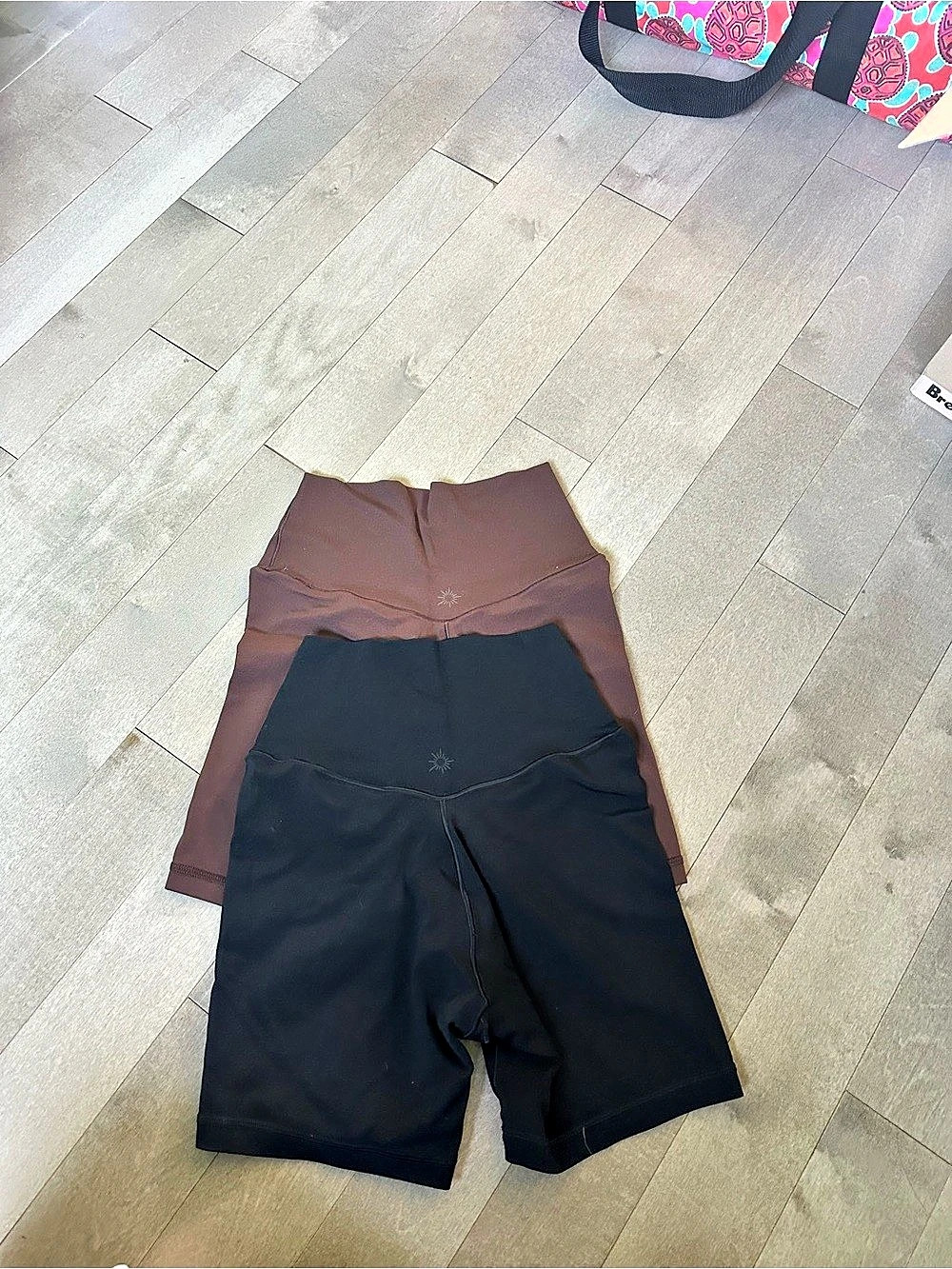 Offline by Aerie Real Me Crossover High Waisted Bike Short Bike Shorts Black & B